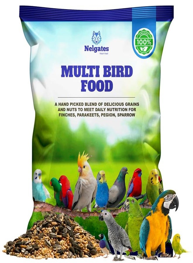 Nelgates Multi Bird Food | Premium Blend for Lovebirds, Cockatiels, Conures, Parrots, Cockatoos & Sparrows | Provides Energy & Essential Support 500g - Image 1